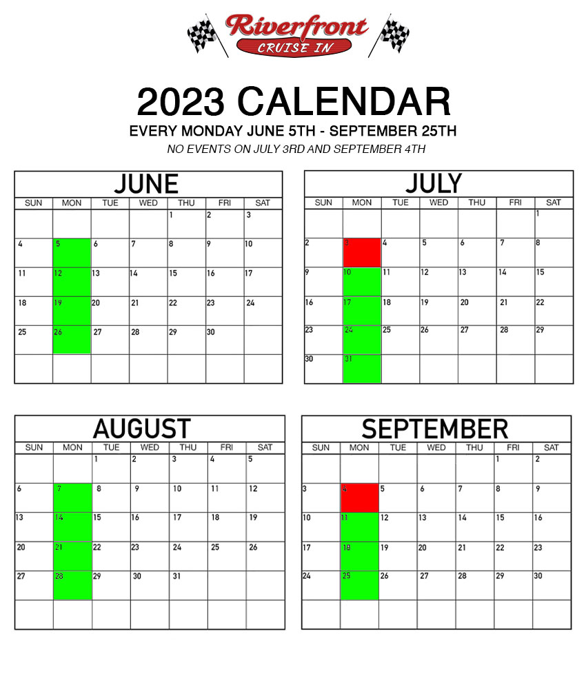 2023 Cruise-In Schedule